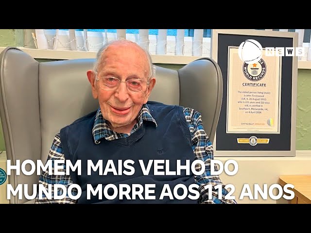 ⁣Homem mais velho do mundo morre aos 112 anos