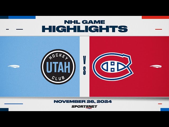 ⁣NHL Highlights | Utah HC vs. Canadiens - November 26, 2024