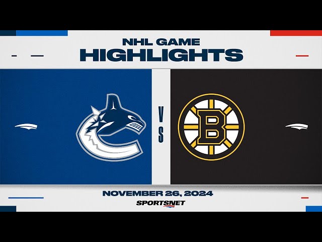 ⁣NHL Highlights | Canucks vs. Bruins - November 26, 2024