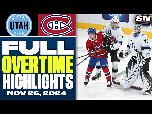 ⁣Utah Hockey Club at Montreal Canadiens | FULL Overtime Highlights - Nov 26, 2024