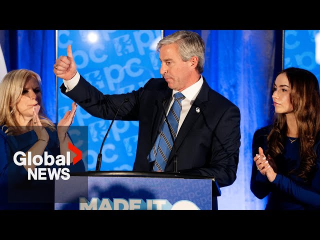 ⁣“Let’s keep it rolling”: Tim Houston leads PCs to landslide majority government