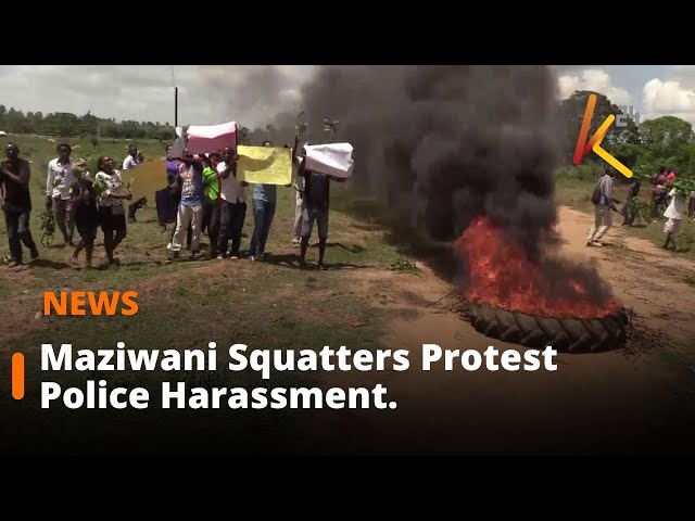 ⁣Squatters in the Maziwani area protest police harassment and demand government protection.