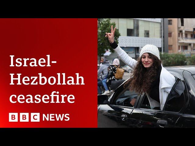 ⁣Israel-Hezbollah ceasefire begins after year of conflict | BBC News