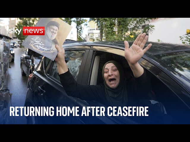 ⁣Thousands return home to southern Lebanon as Israel and Hezbollah halt violence