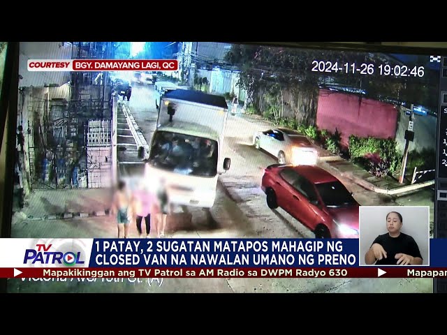 ⁣1 patay, 2 sugatan matapos mahagip ng closed van na nawalan umano ng preno