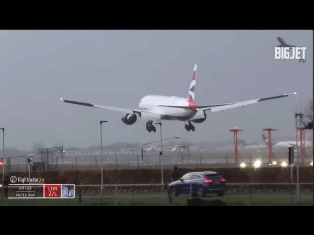 ⁣No Comment. La tempête Bert : le pilote forcé à redécoller lors de l'atterrissage à Londres