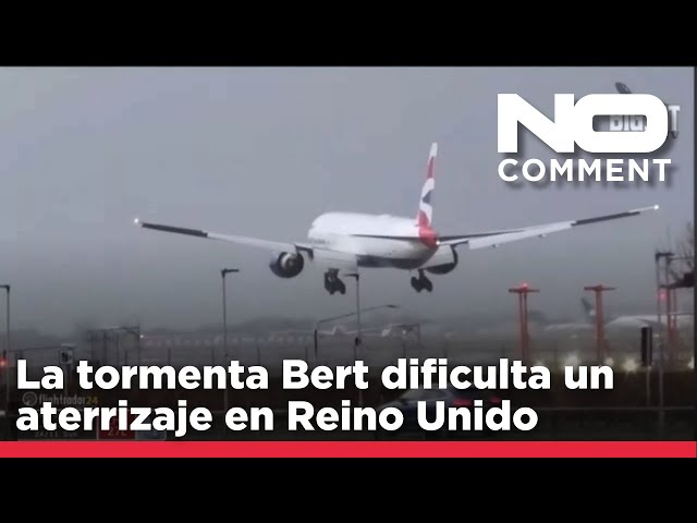 ⁣NO COMMENT: Un piloto da la vuelta en un aeropuerto británico en plena tormenta