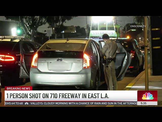 ⁣1 person shot on 710 Freeway in East LA