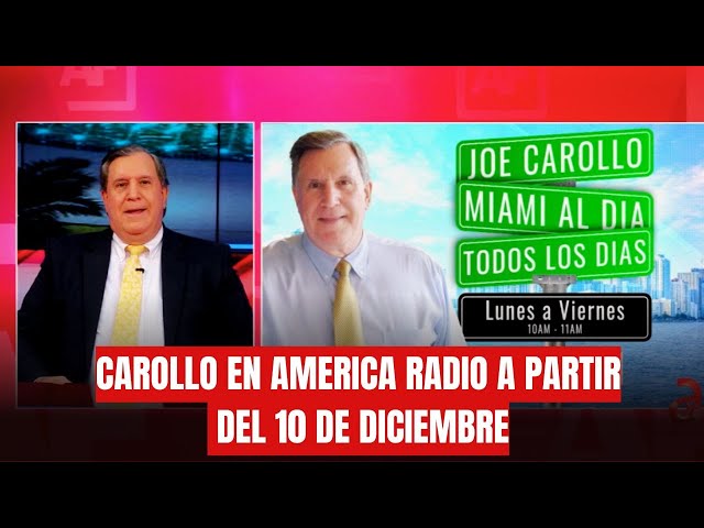 ⁣Carlos Vasallo anuncia el Programa de Joe Carollo en America Radio a partir 10 de Diciembre