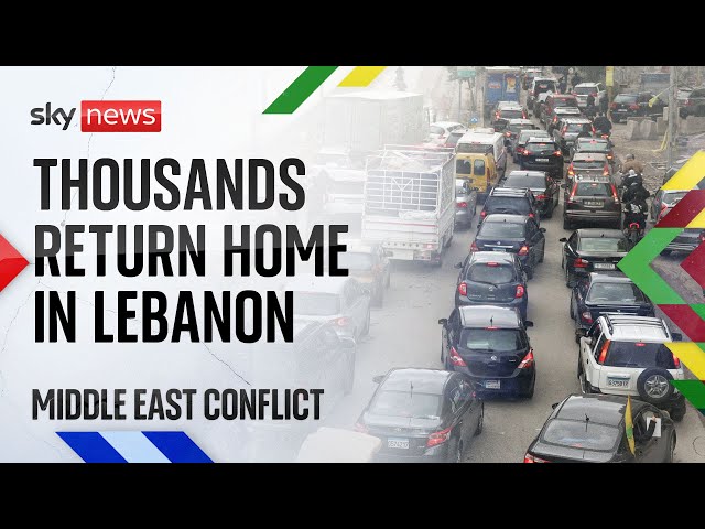 ⁣Thousands return to southern Lebanon after ceasefire truce | Israel-Hezbollah conflict