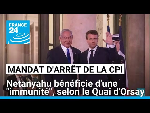 ⁣Mandat d'arrêt de la CPI : Benjamin Netanyahu bénéficie d'une "immunité", selon 