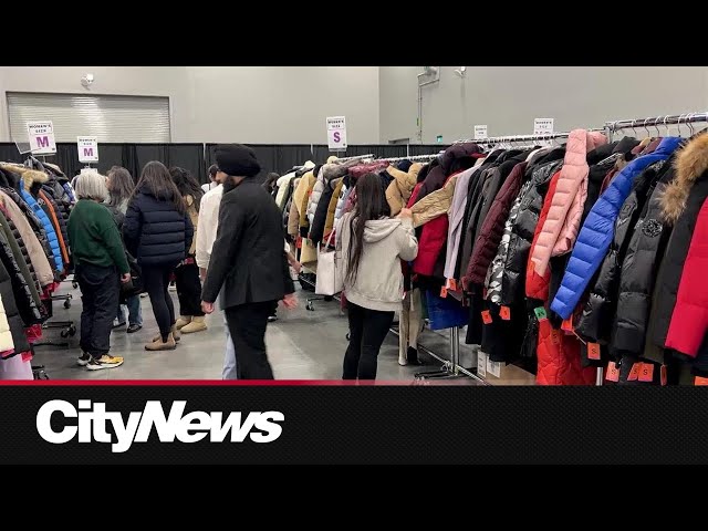 ⁣Winter parka warehouse sale in Calgary