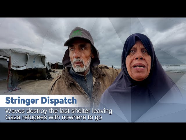 ⁣Stringer Dispatch: Waves destroy the last shelter, leaving Gazan refugees with nowhere to go