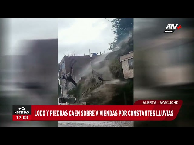 ⁣Ayacucho: lodo y piedras caen sobre viviendas por constantes lluvias