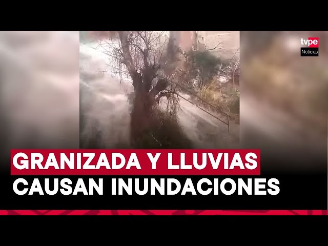 ⁣Alarma en Ayacucho: intensas lluvias y granizo causan inundaciones