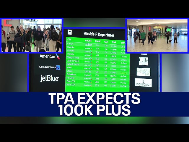 ⁣Tampa International Airport expecting nearly 100K travelers to hit the skies ahead of Thanksgiving