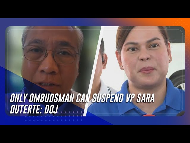 ⁣Only Ombudsman can suspend VP Sara Duterte: DOJ | TeleRadyo Serbisyo