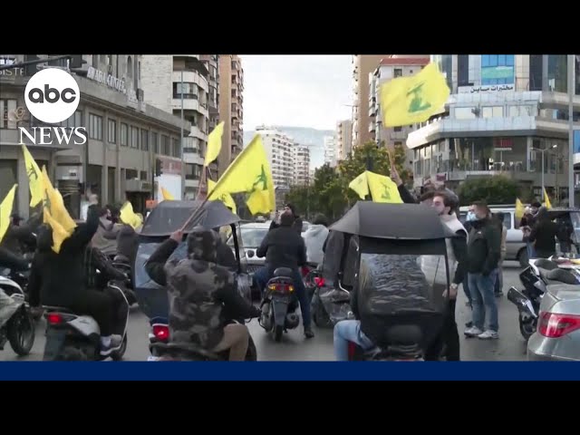 ⁣Celebration in streets of Beirut as the ceasefire between Israel and Hezbollah begins