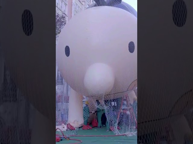 ⁣Macy's Thanksgiving Day Parade balloon inflation