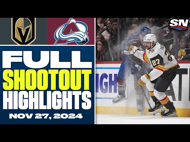 ⁣Vegas Golden Knights at Colorado Avalanche | FULL Shootout Highlights - November 27, 2024