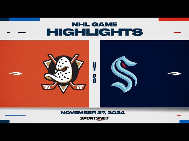 ⁣NHL Highlights | Ducks vs. Kraken - November 27, 2024