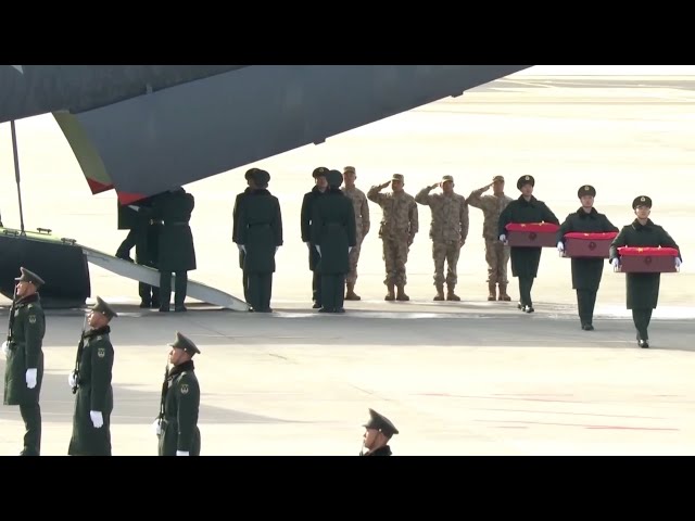 ⁣Remains of 43 Chinese martyrs in Korean War returned to China from ROK