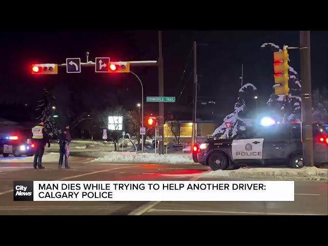 ⁣Man dies while helping another driver: Calgary police