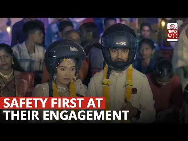 ⁣Why This Couple Exchanged Helmets At Their Engagement