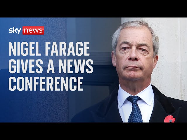 ⁣Watch live: Reform UK's Nigel Farage on 'party growth and a special announcement'