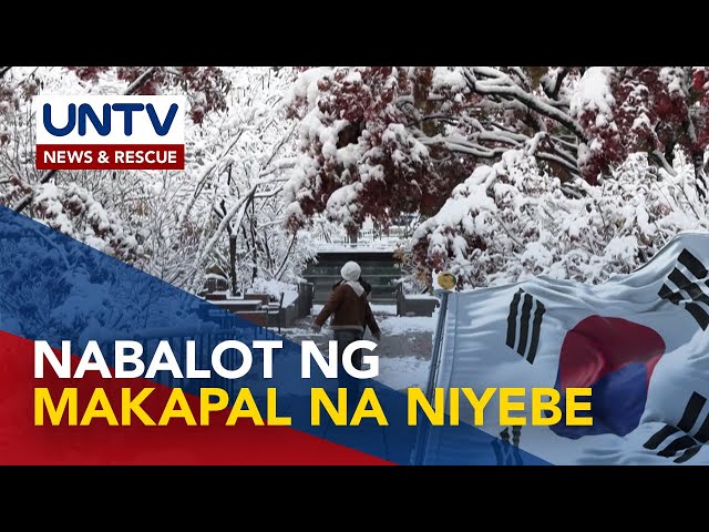 ⁣Malaking bahagi ng South Korea, nabalot ng makapal na snow