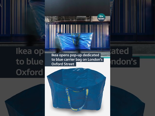 ⁣Ikea opens pop-up dedicated to blue carrier bag on London’s Oxford Street | ITV News