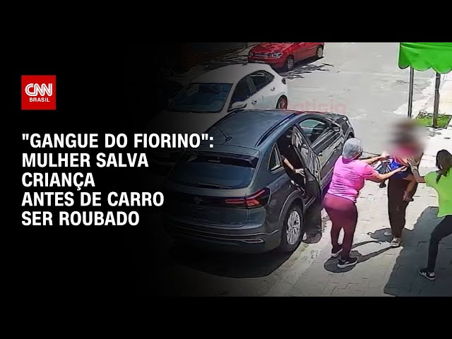 ⁣"Gangue do fiorino": Mulher salva criança antes de carro ser roubado