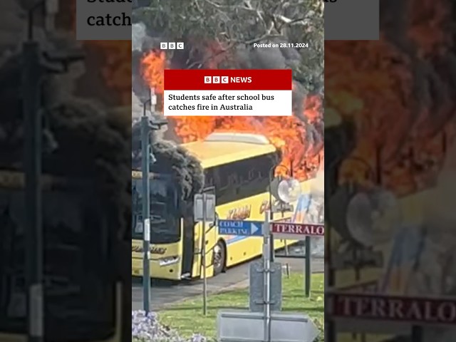 ⁣Students safe after school bus catches fire in Australia. #Australia #BBCNews