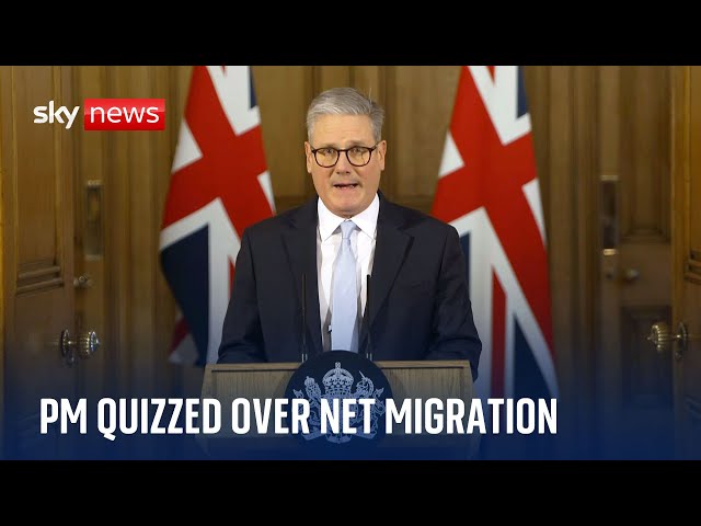 ⁣Starmer quizzed by Sky's Beth Rigby over plans to reduce net migration