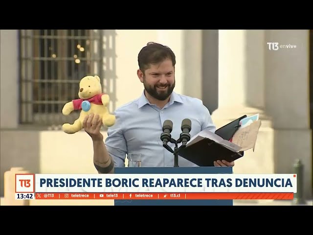 ⁣Presidente Boric reaparece tras denuncia