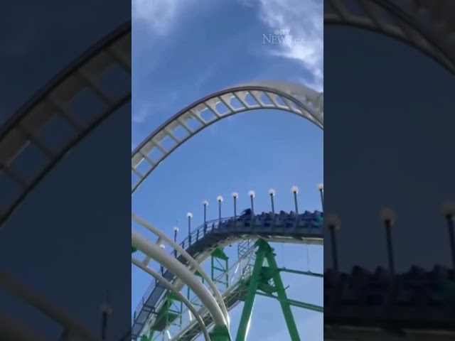 ⁣Man jumps out of moving roller-coaster after safety belt fails