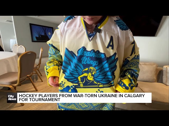 ⁣Hockey players from war-torn Ukraine in Calgary for tournament