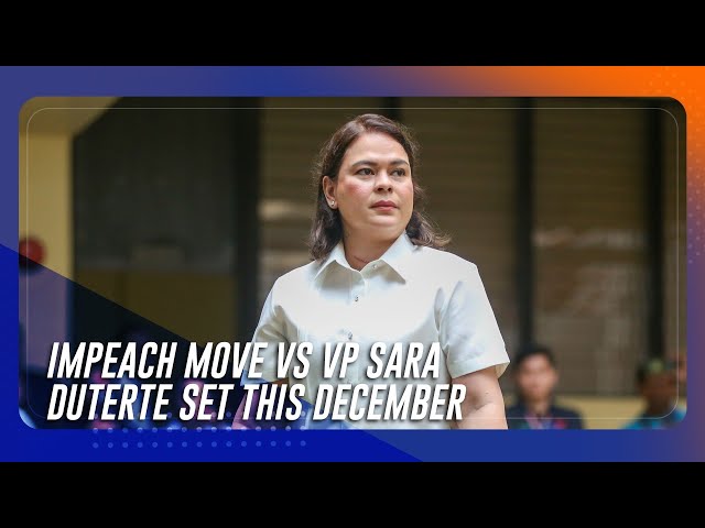 ⁣Impeach move vs VP Sara Duterte set this December