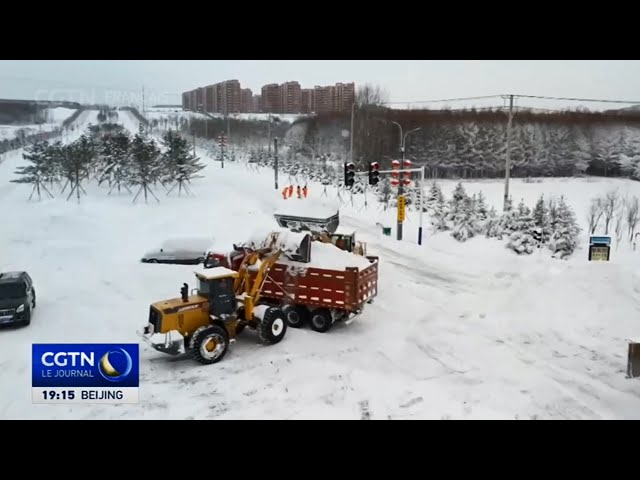 ⁣La province chinoise du Heilongjiang prend des mesures face à des tempêtes de neige