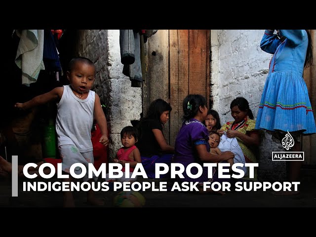 ⁣Colombia protest: Indigenous people arrive in Bogota to ask for support