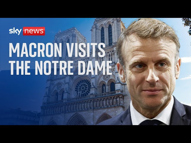 ⁣Watch live: Macron visits the Notre Dame