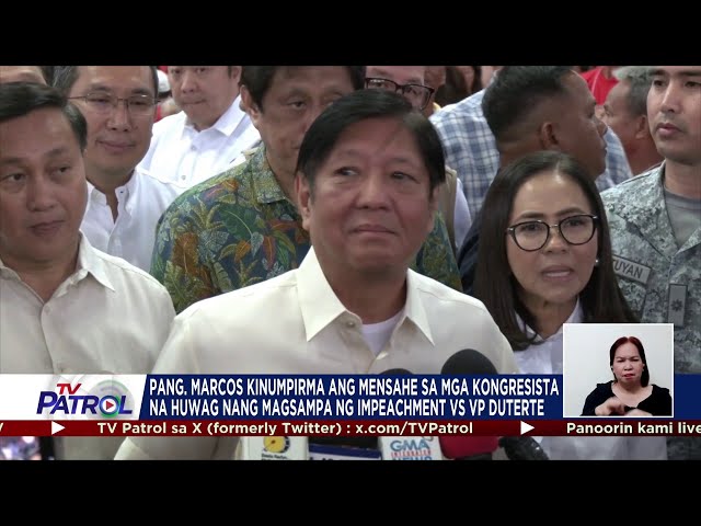 ⁣Marcos Jr.: Huwag nang magsampa ng impeachment vs Sara Duterte