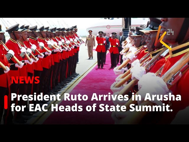 ⁣President Ruto Arrives in Arusha for EAC Heads of State Summit.