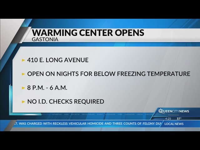 ⁣Warming station to open in Gastonia as cold front moves in