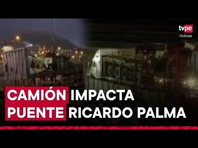 ⁣Nuevo accidente en el puente Ricardo Palma: camión colisiona y genera caos vehicular