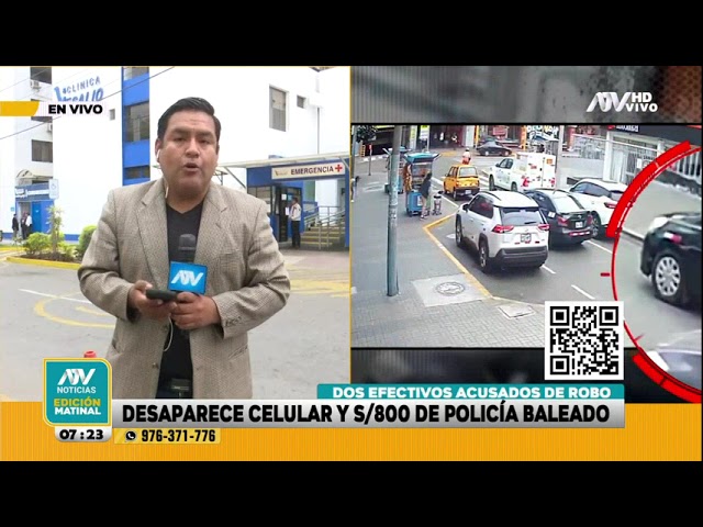 ⁣Acusan a policías de robar a colega que fue baleado en el rostro en San Borja