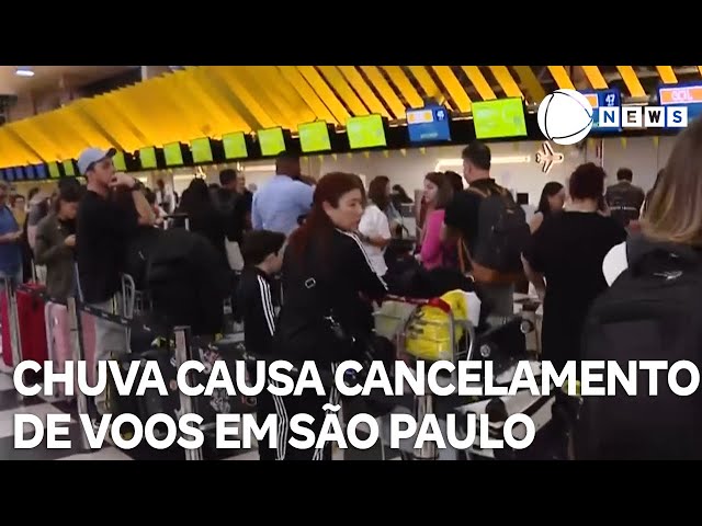 ⁣Chuva causa cancelamentos e atrasos de voos em São Paulo