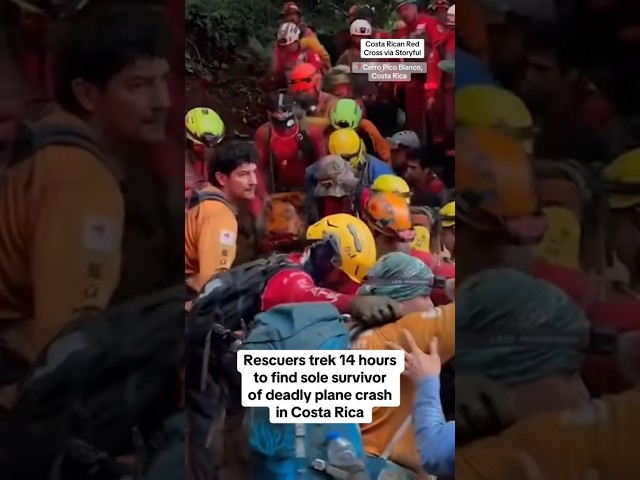 ⁣Rescuers trek 14 hours to find sole survivor of plane crash in Costa Rica #shorts