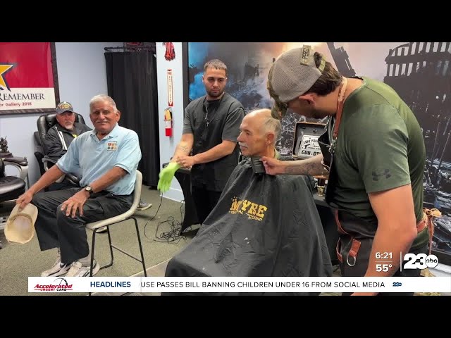 ⁣National Guard Soldiers give back to veterans with free haircuts for the holidays