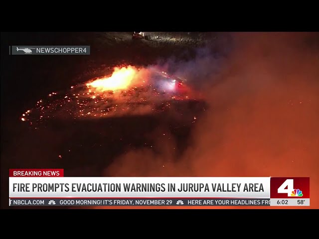 ⁣Evacuation warnings issued for Jurupa Valley area fire